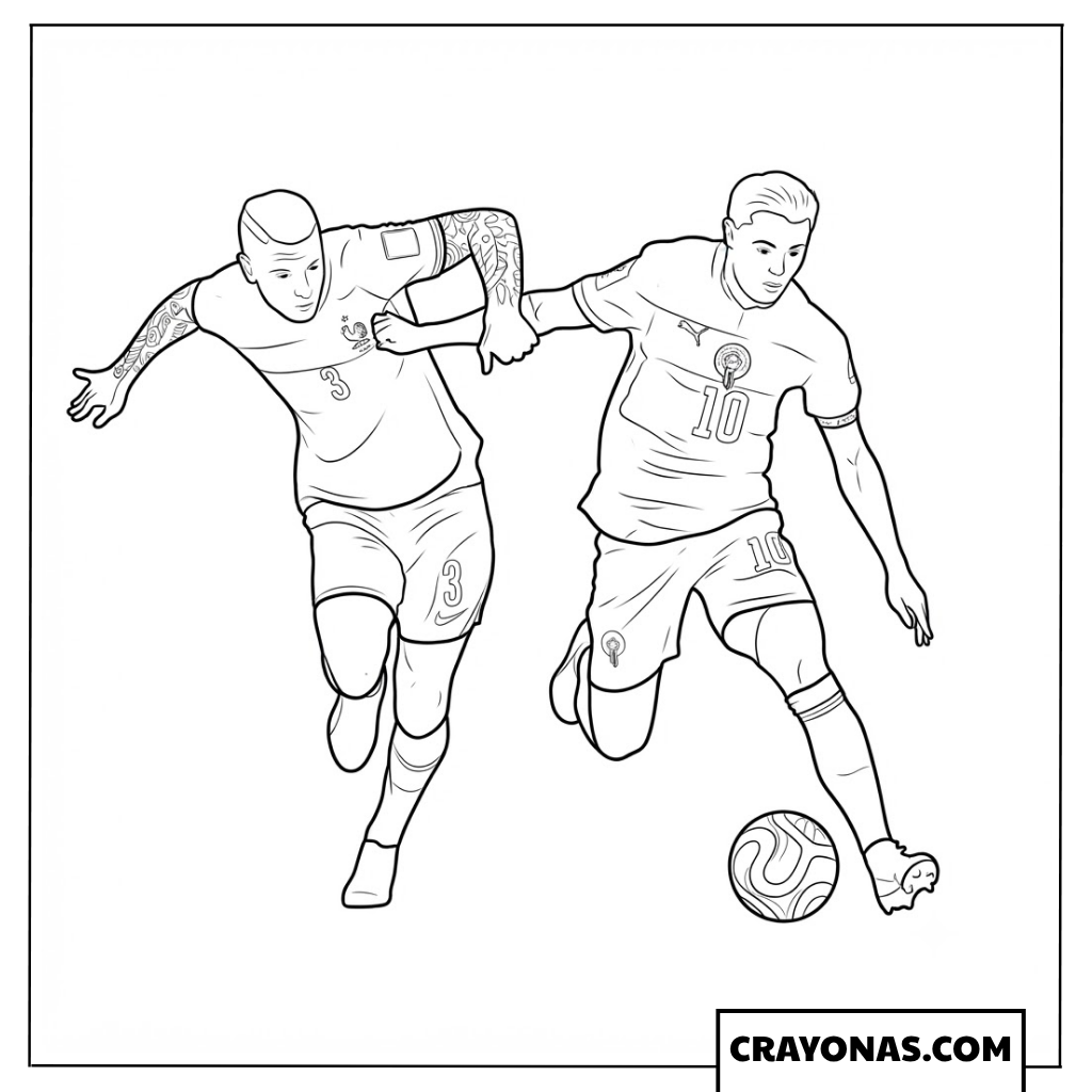 French Defender vs Zaroury Challenge Coloring Page