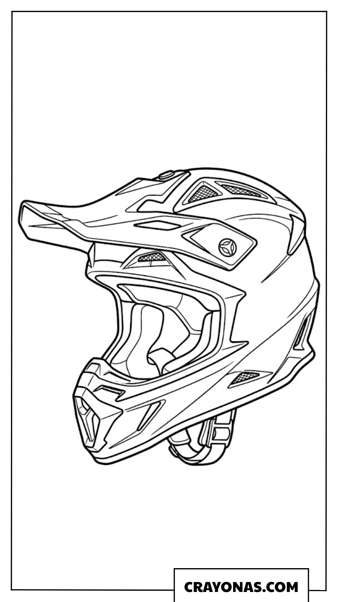 Full-Face Dirt Bike Helmet Coloring Page