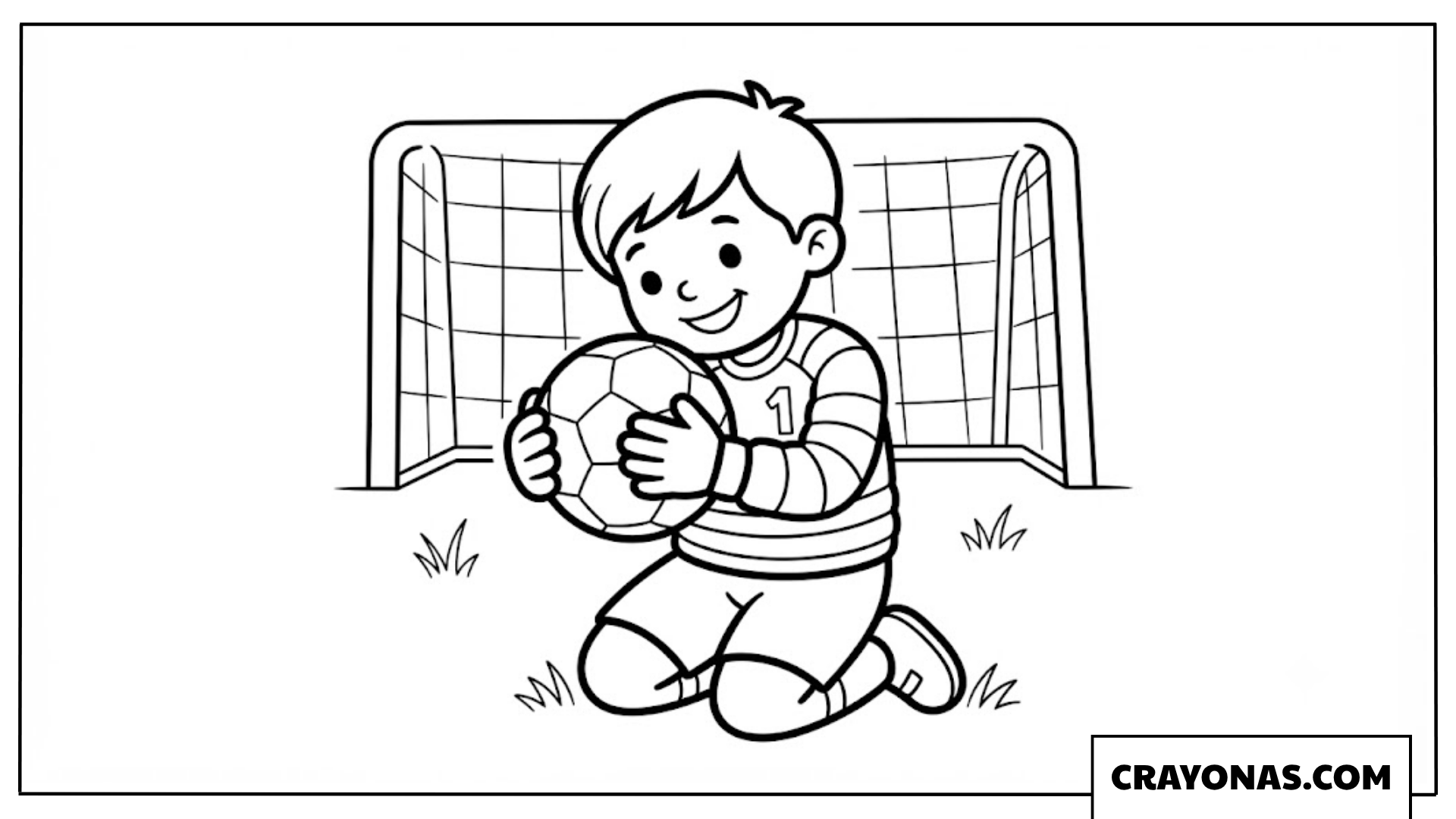 Goalkeeper Holding Ball Coloring Page