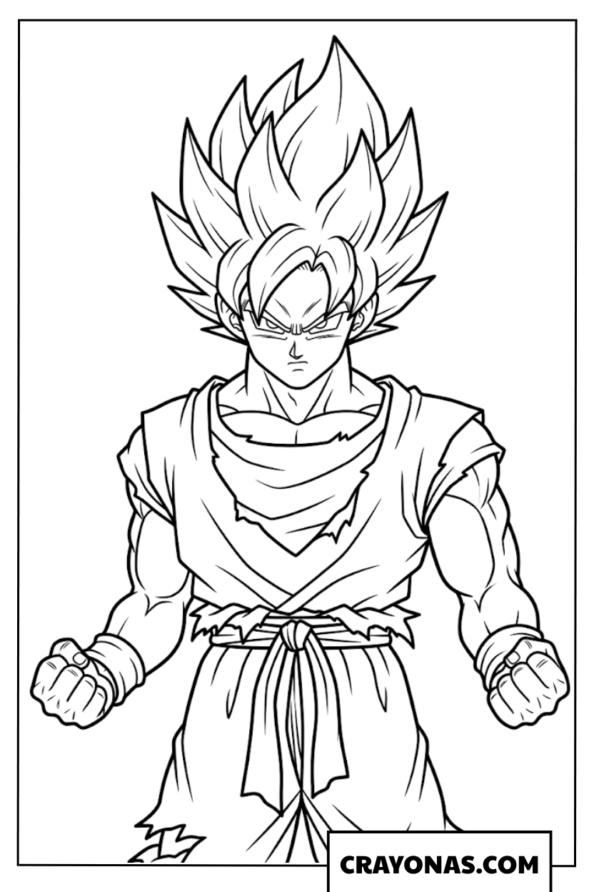 Goku Super Saiyan First Transformation Form Coloring Page