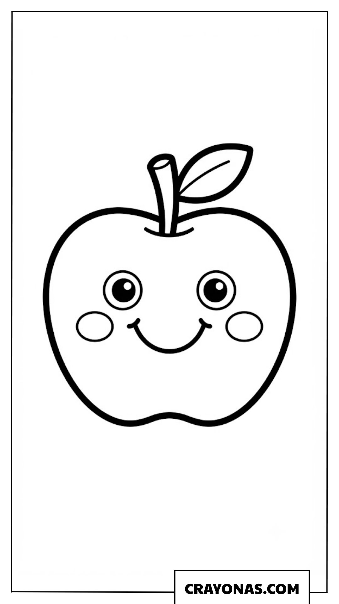 Happy Baby Apple Coloring Page