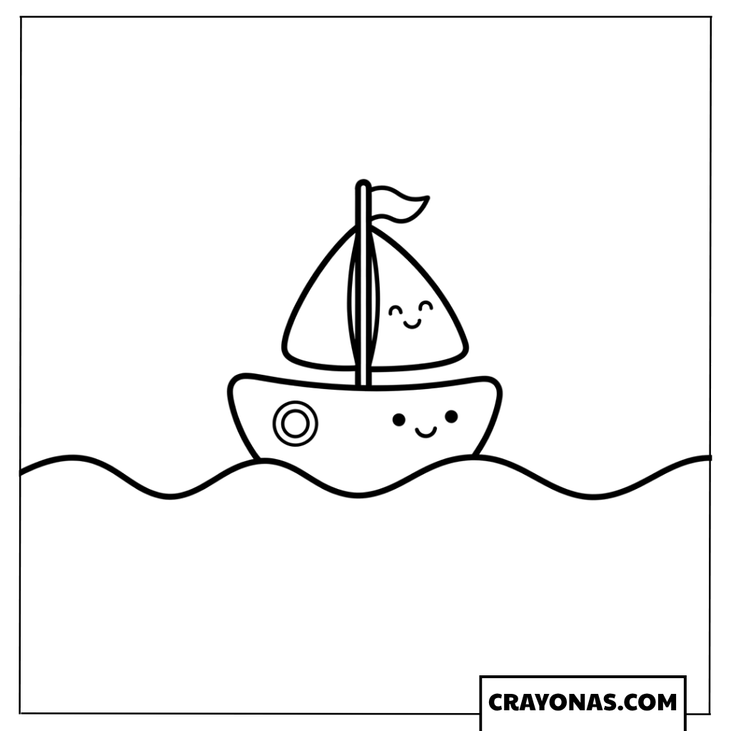 Happy Little Sailboat Coloring Page