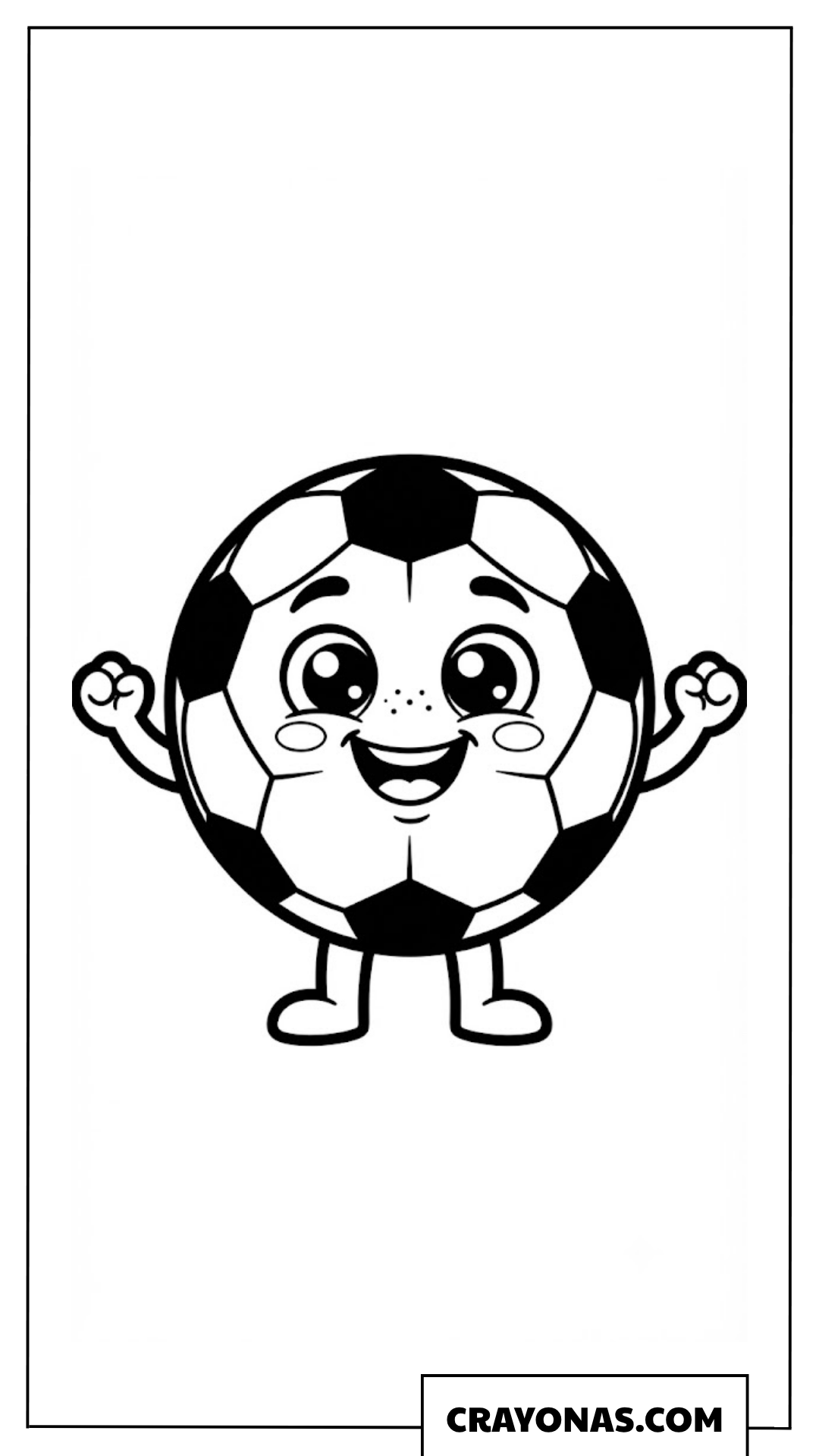Happy Soccer Ball with Big Smile Coloring Page