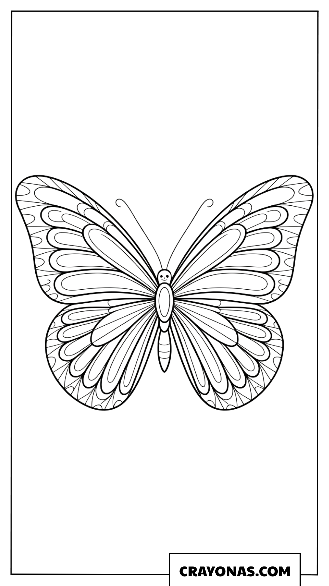 Intricate Patterned Butterfly Coloring Page for Adults