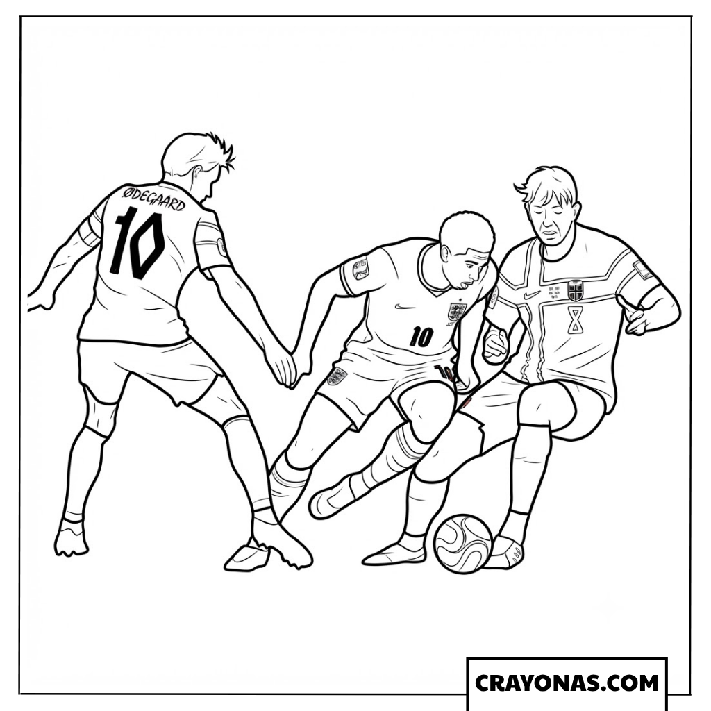 Jude Bellingham Dribbling vs Norway Defense Coloring Page