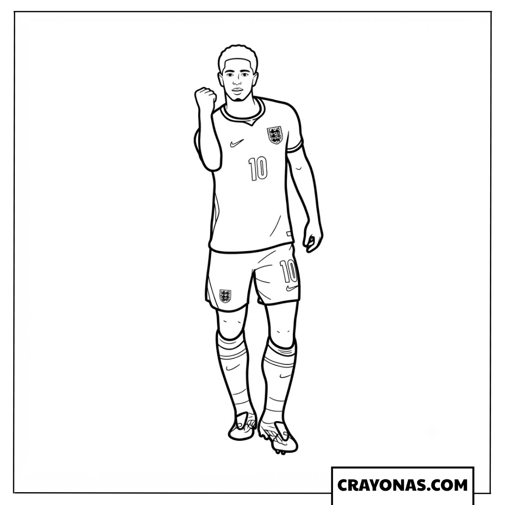 Jude Bellingham Fist Pump Celebration Coloring Page