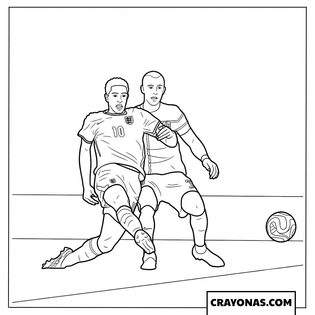 Jude Bellingham vs Leo Ostigard Coloring Page