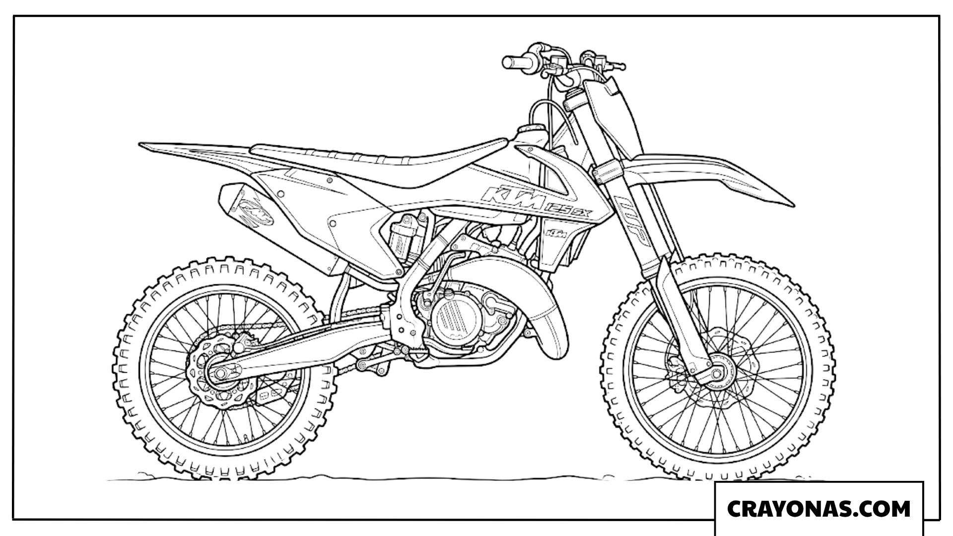 KTM Sport Dirt Bike Side Profile Coloring Page