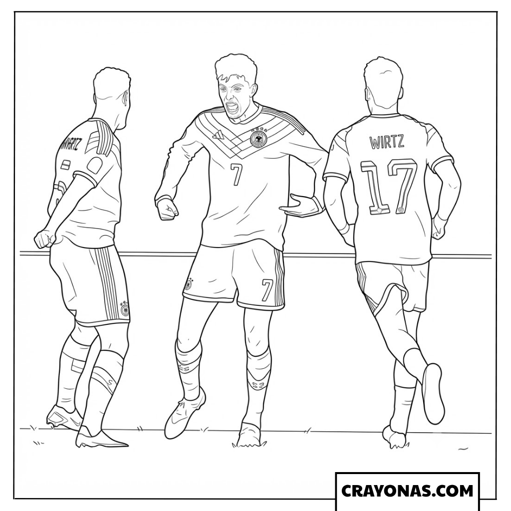 Kai Havertz Equalizer Celebration Coloring Page