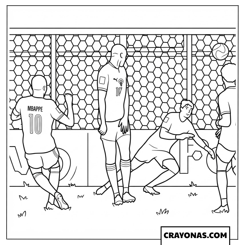 Kylian Mbappe Opening Goal Coloring Page