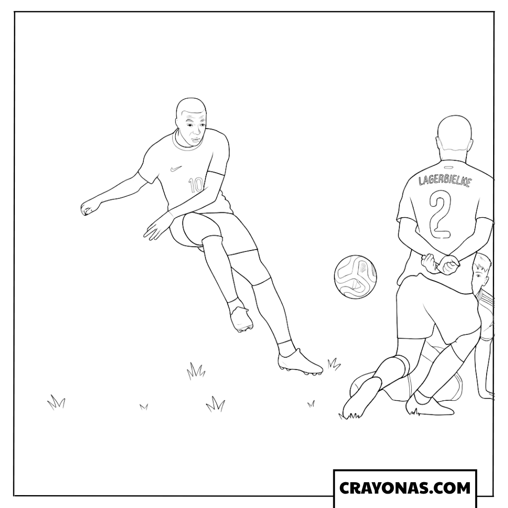 Kylian Mbappe Third Goal Finish Coloring Page
