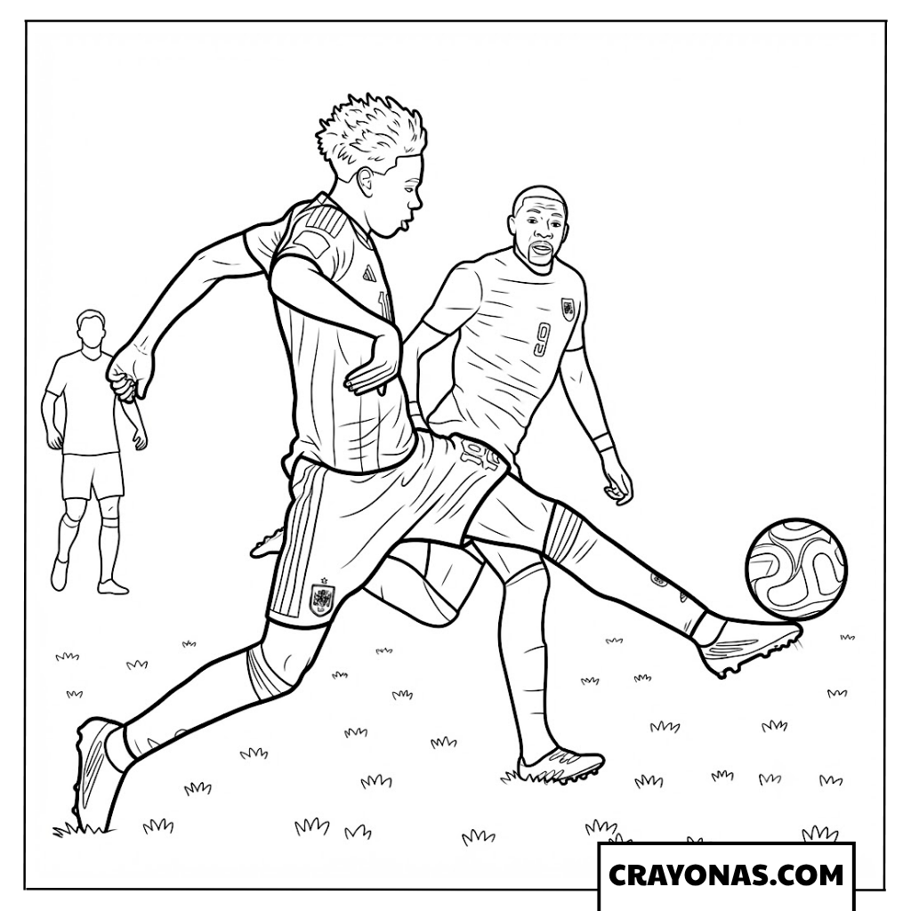 Lamine Yamal Controlling Ball in Air Coloring Page