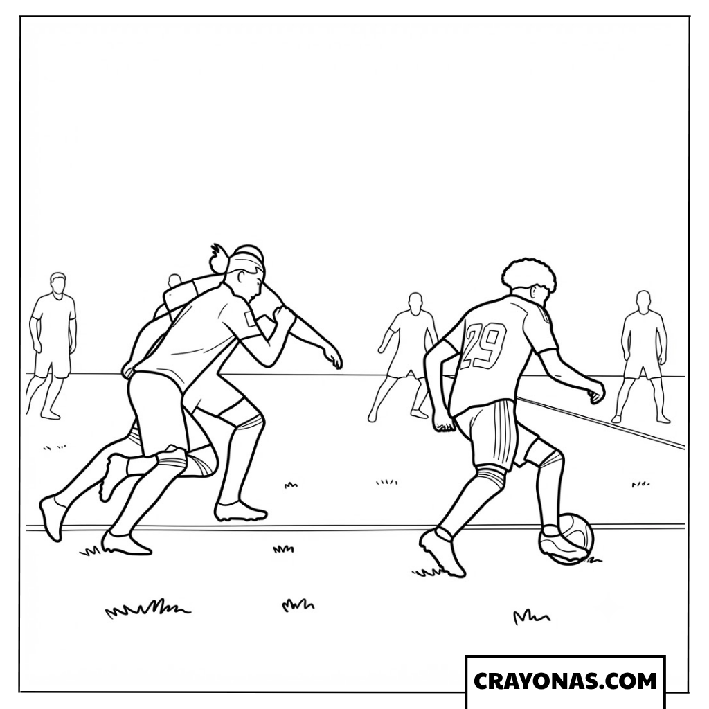 Lamine Yamal Dribbling Forward Coloring Page