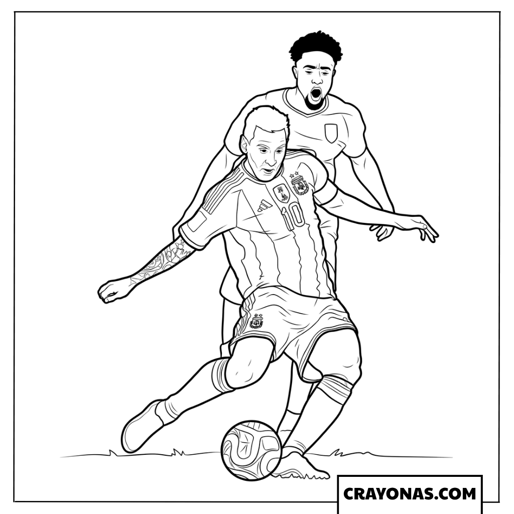Lionel Messi Powerful Left Foot Shot Coloring Page