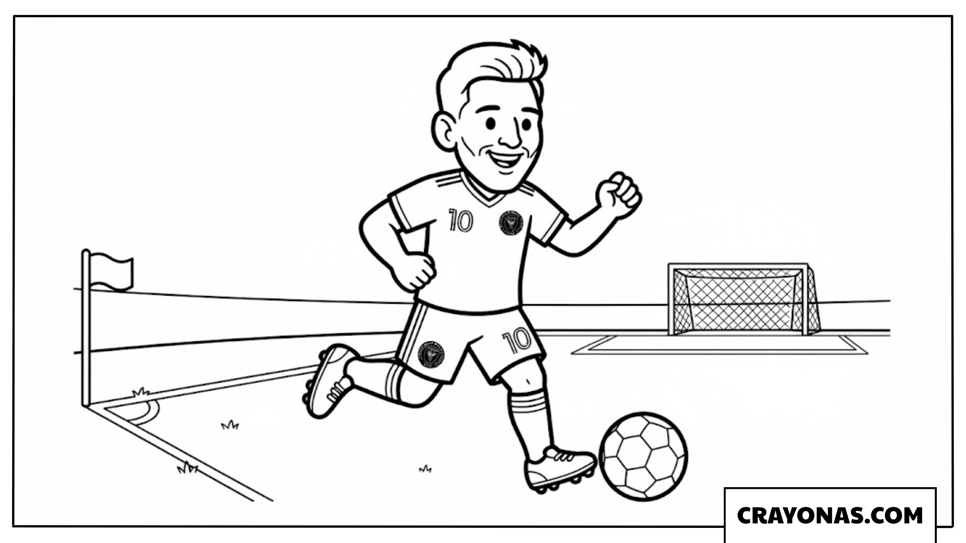 Lionel Messi Soccer Player Coloring Page