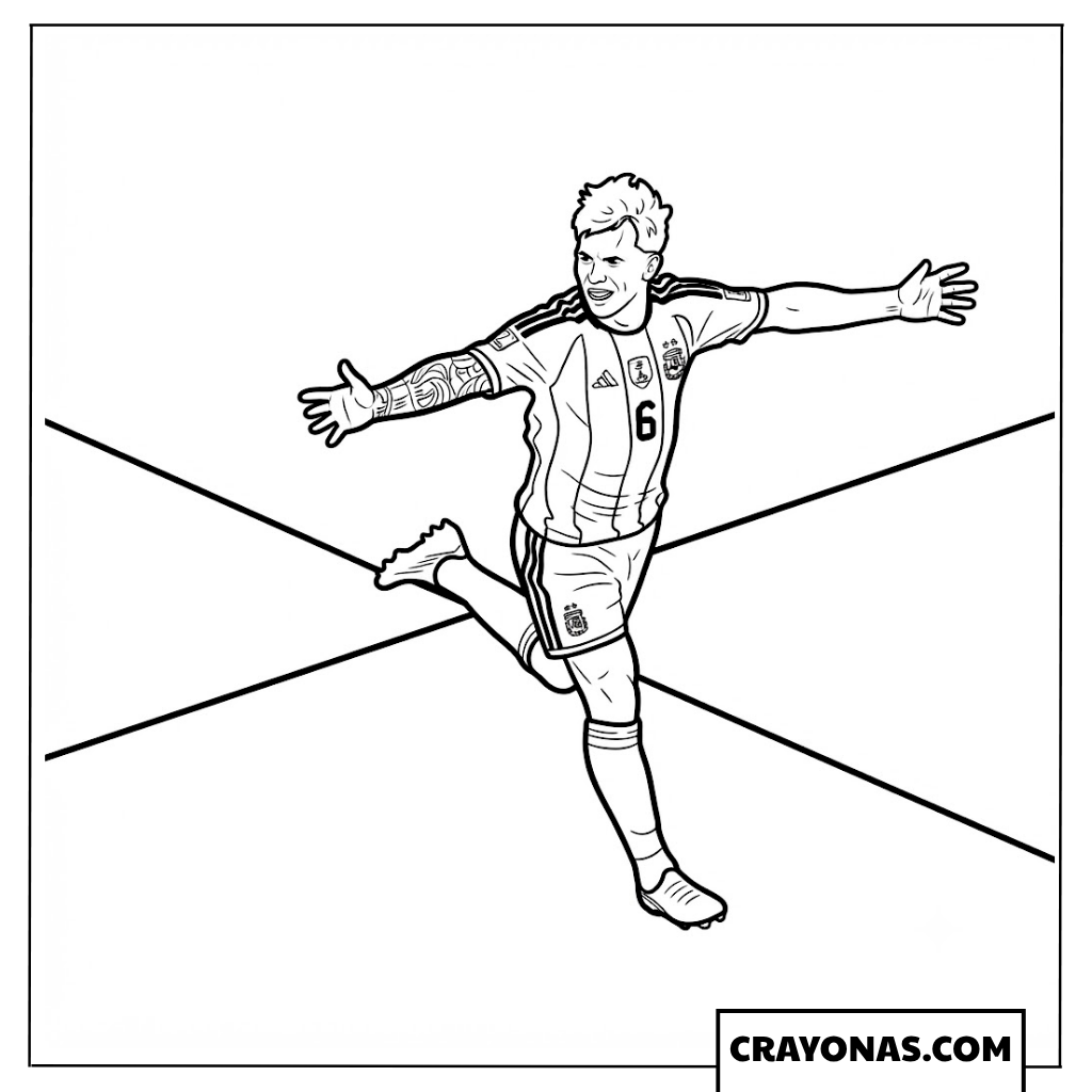 Lisandro Martinez Goal Celebration Coloring Page