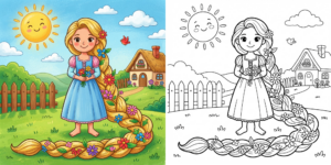 Long Hair Girl Coloring Pages ft - 6