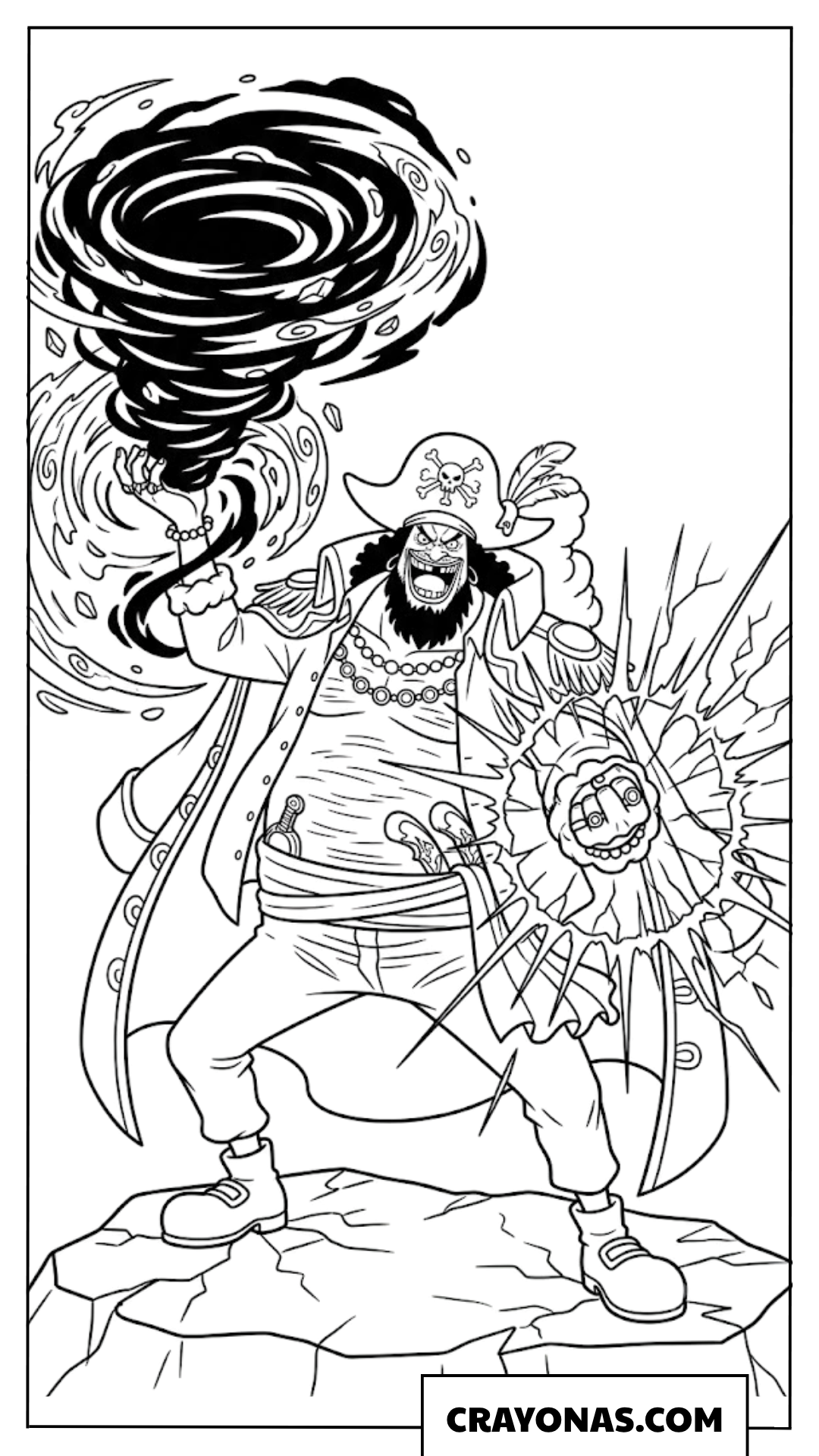 Marshall D Teach Blackbeard Activating Dual Devil Fruits Coloring Page