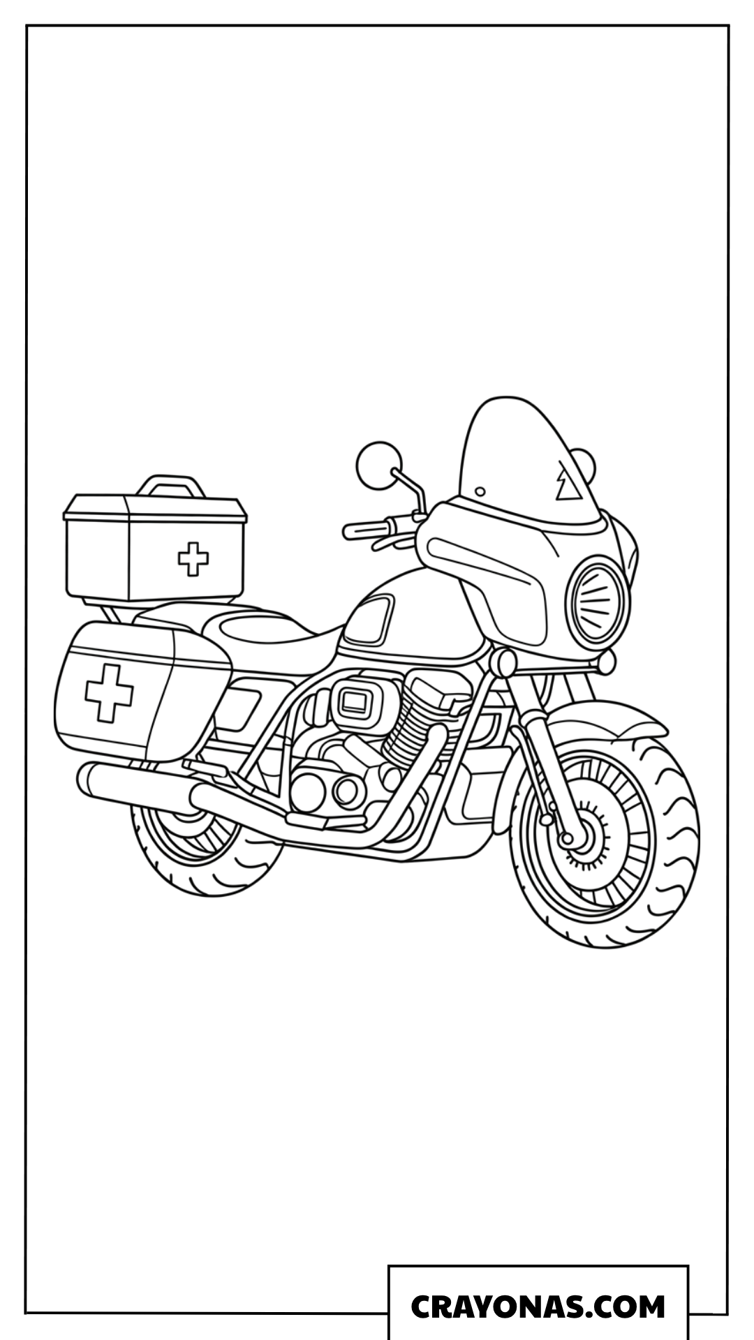 Medical First Aid Emergency Rescue Motorcycle Coloring Page