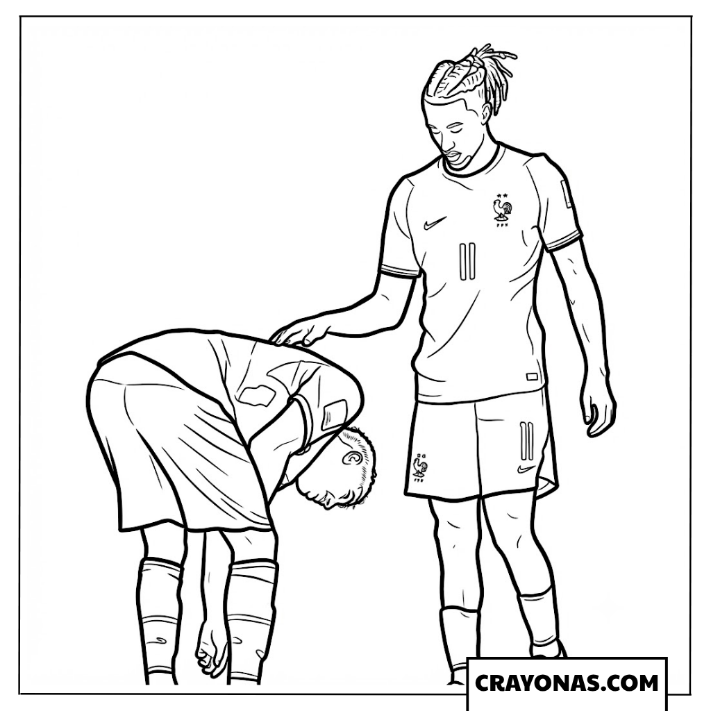 Michael Olise Comforts Zaroury Coloring Page
