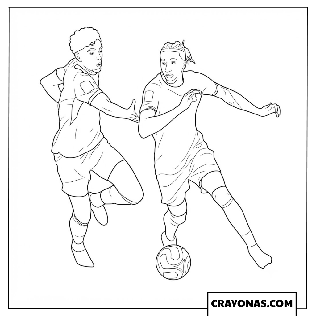 Michael Olise vs Adam Aznou Speed Duel Coloring Page