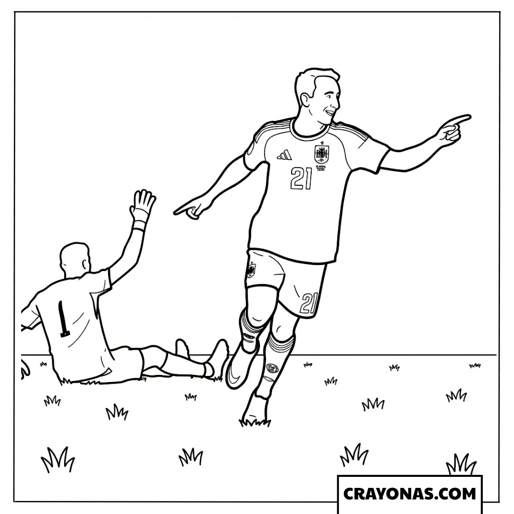 Mikel Oyarzabal Scoring Third Goal Coloring Page