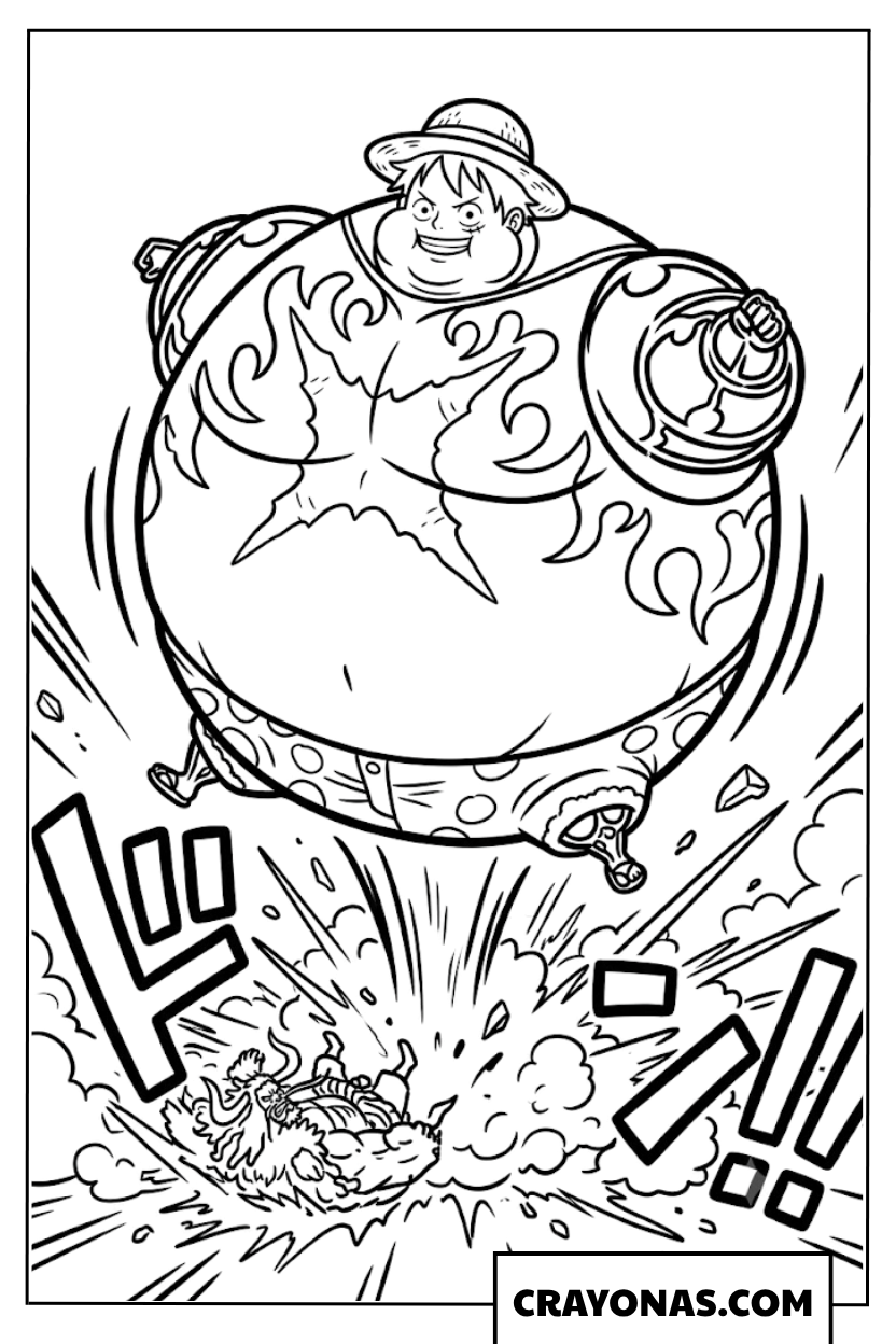 Monkey D Luffy Gear 3 Gomu Gomu No Fusen Balloon Coloring Page