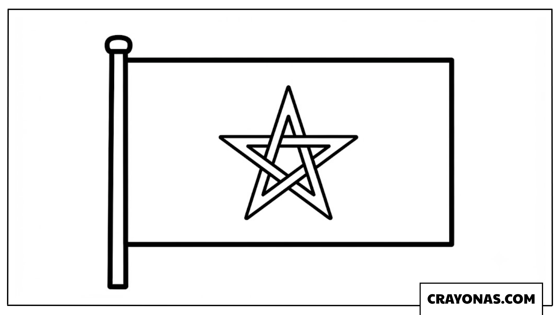 Morocco National Flag Coloring Page