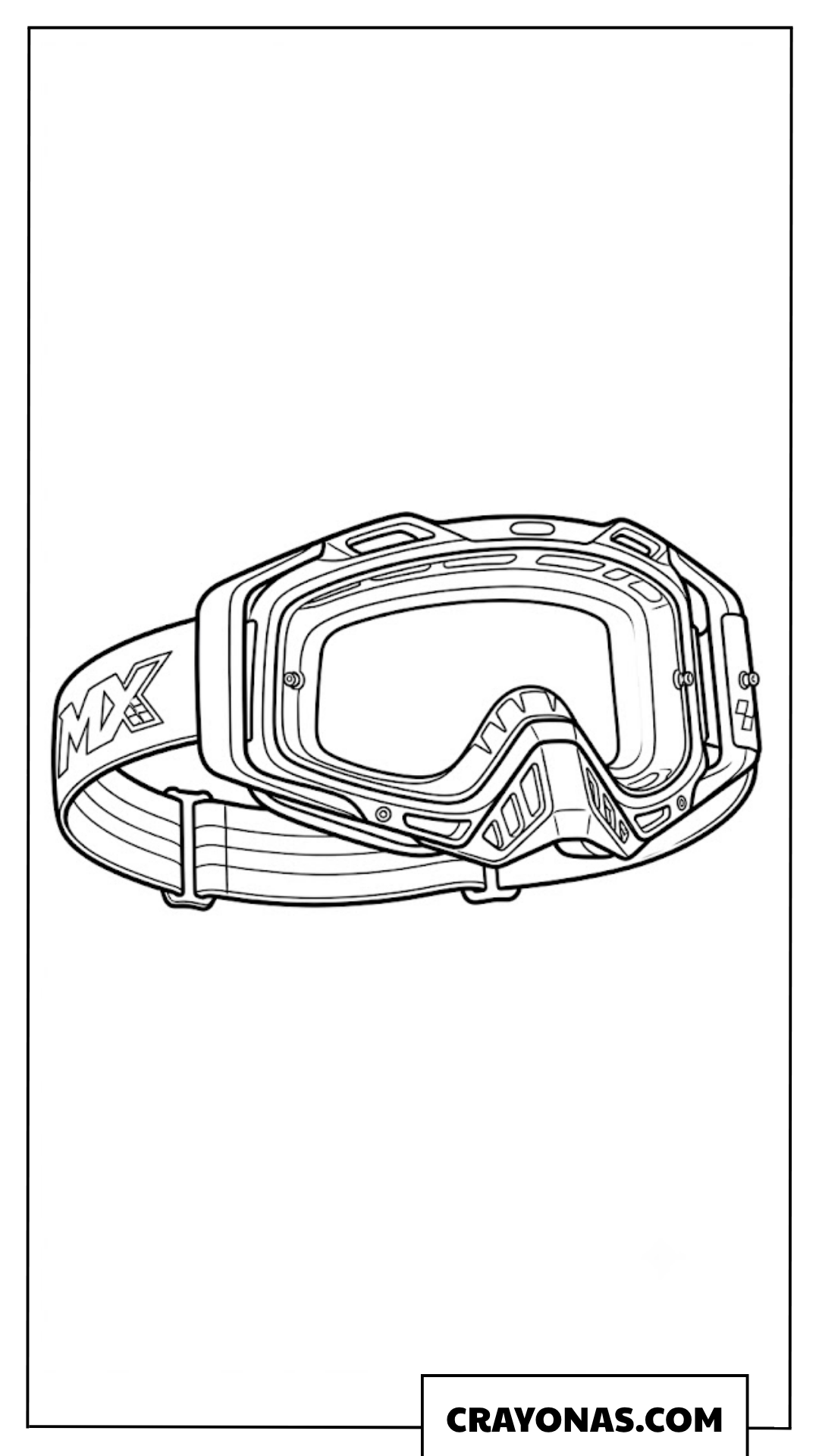 Motocross Racing Goggles Design Coloring Page