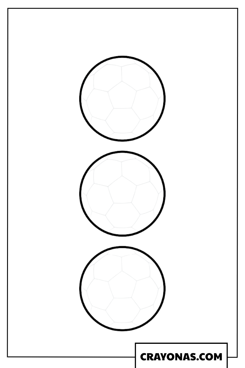 Multiple Blank Soccer Ball Templates Coloring Page
