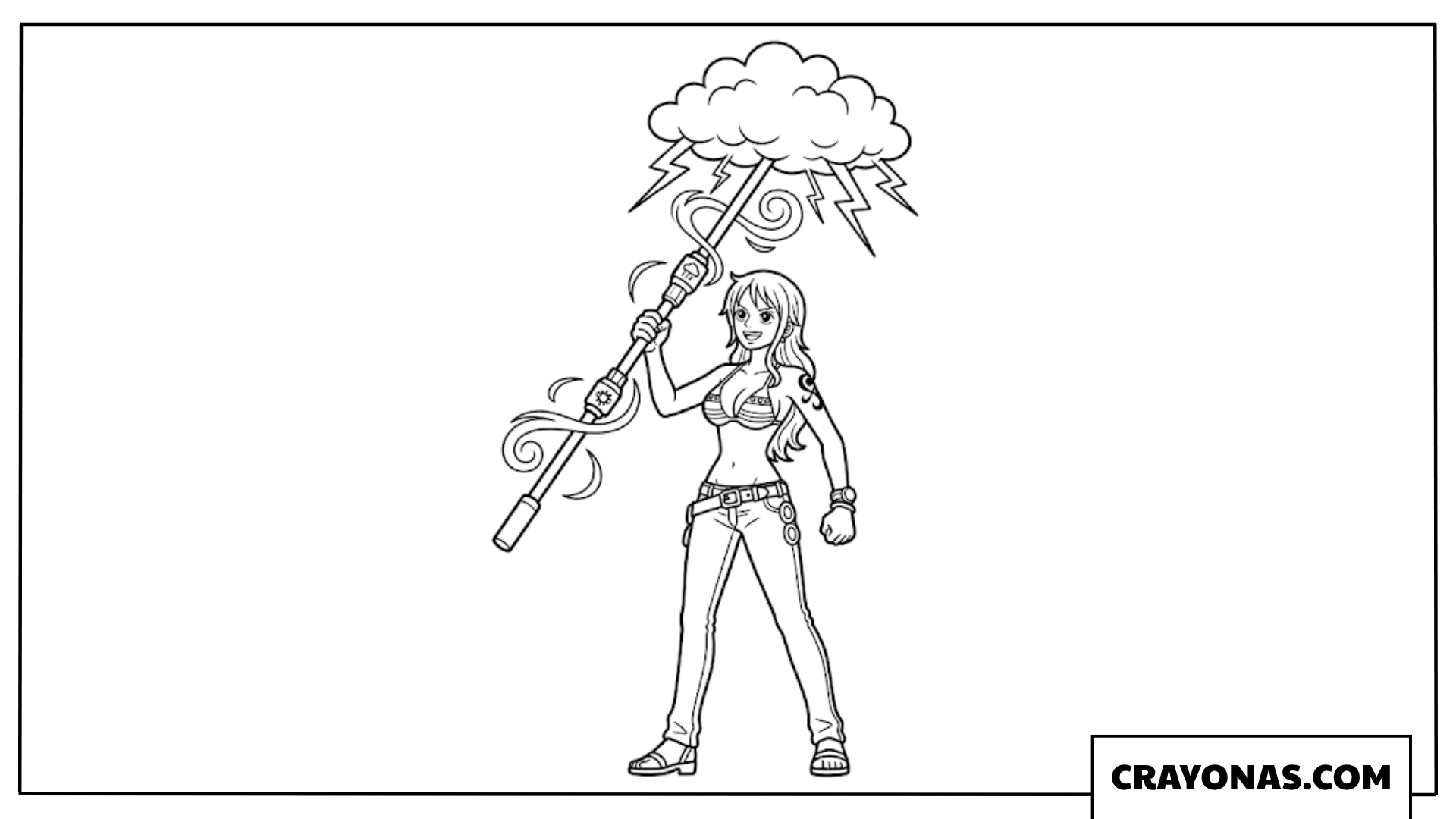 Nami Summoning Storm Cloud With Clima Takt Coloring Page
