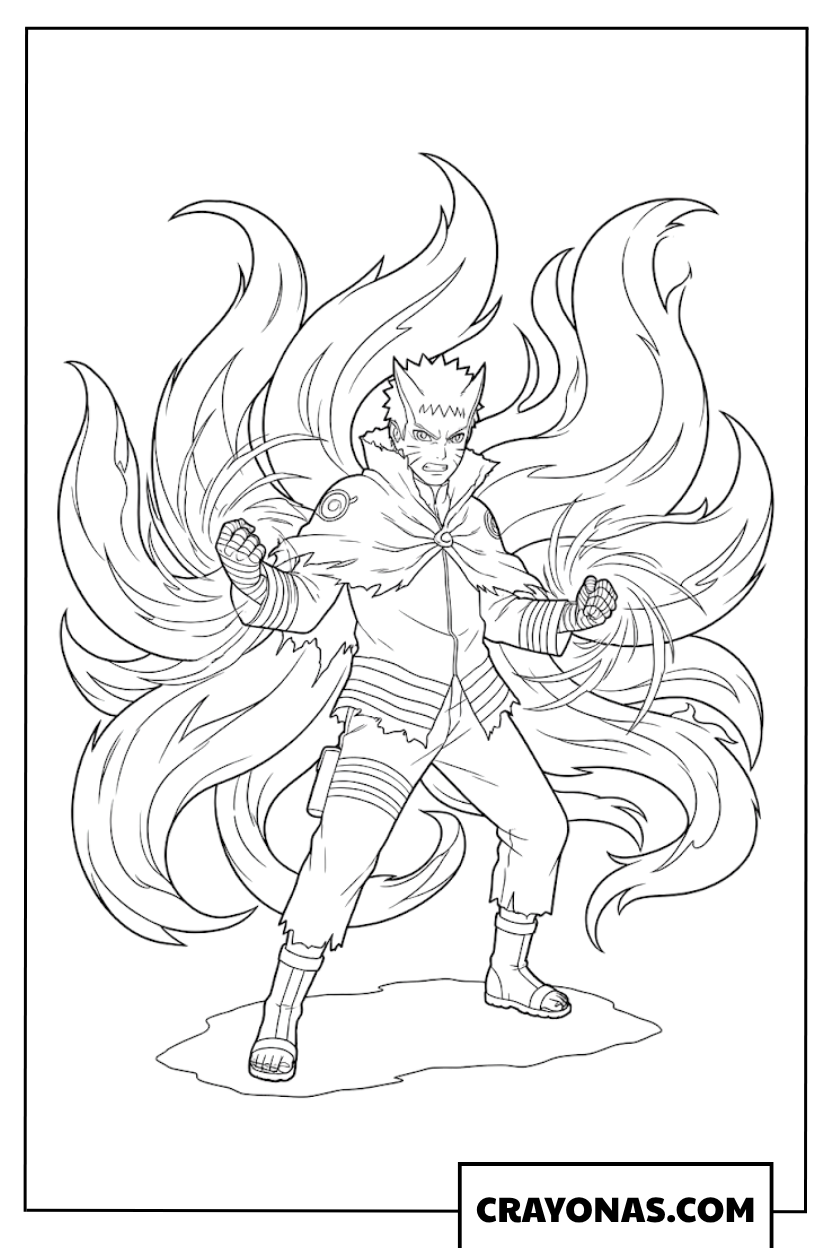 Naruto Uzumaki Ultimate Baryon Mode Transformation Coloring Page