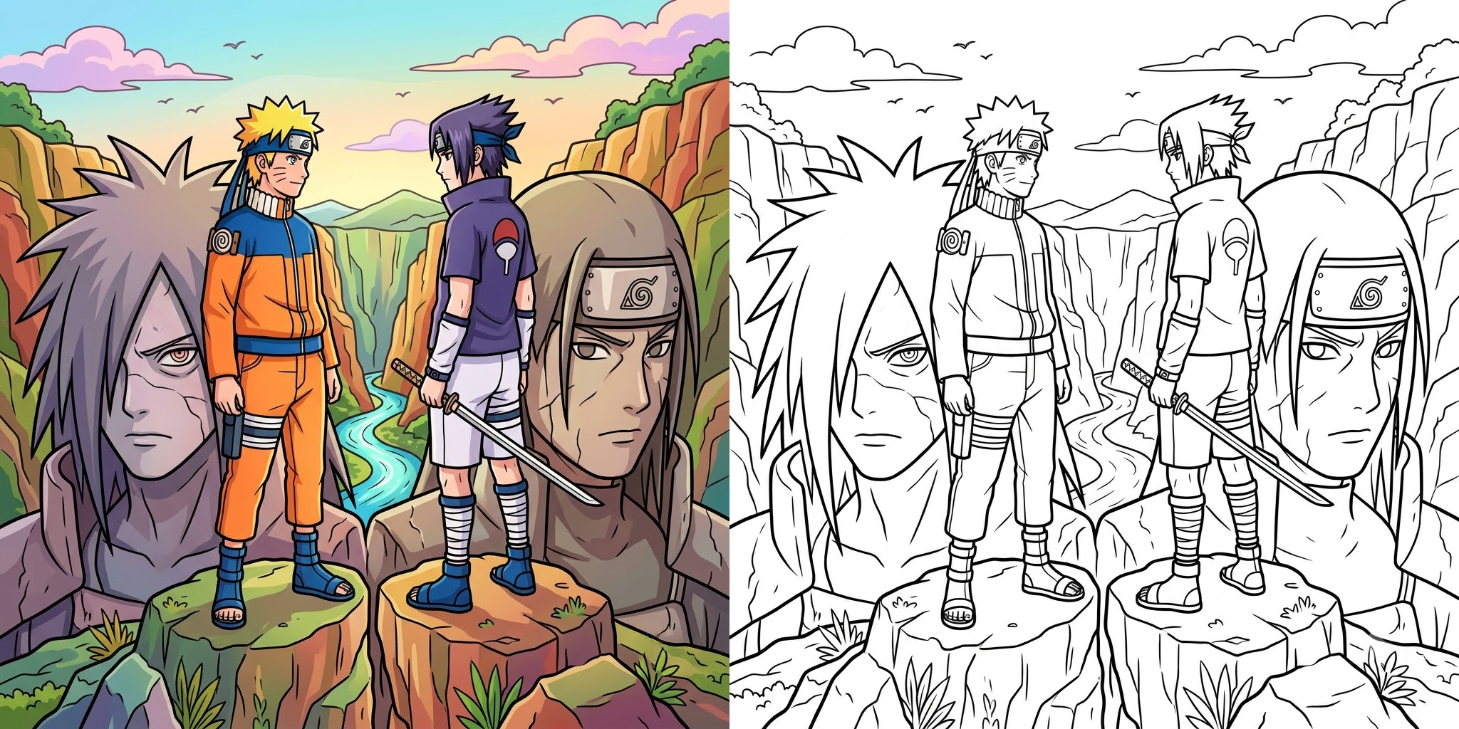 Naruto and Sasuke Coloring Pages ft - Naruto and Sasuke Coloring Pages ft