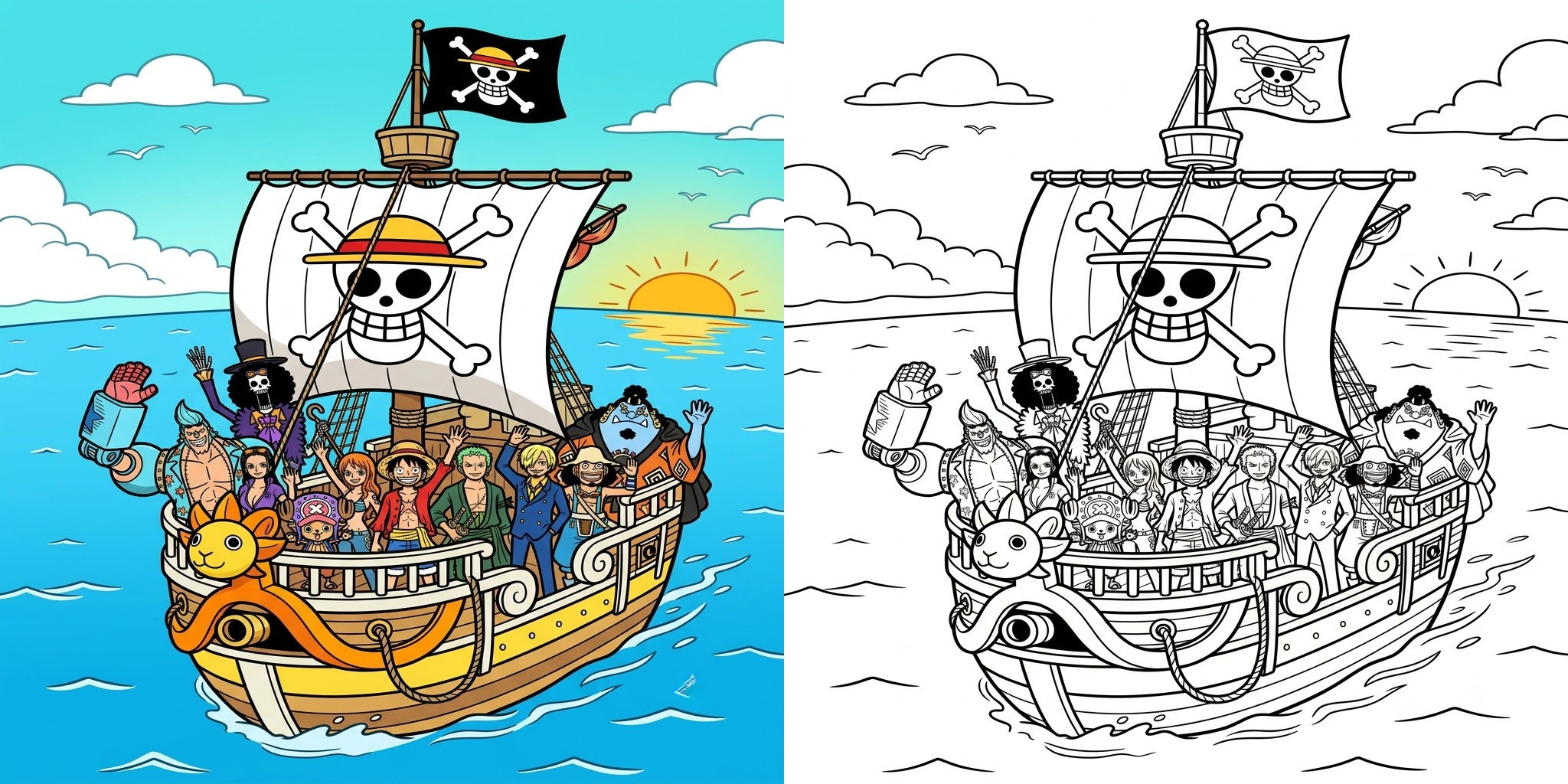 One Piece Coloring Pages ft - 3