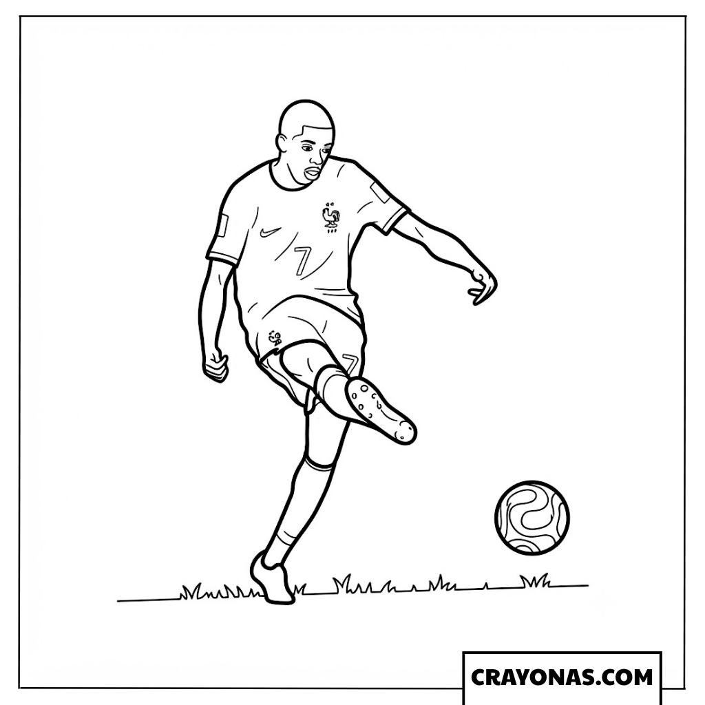 Ousmane Dembele Goal vs Bounou Coloring Page