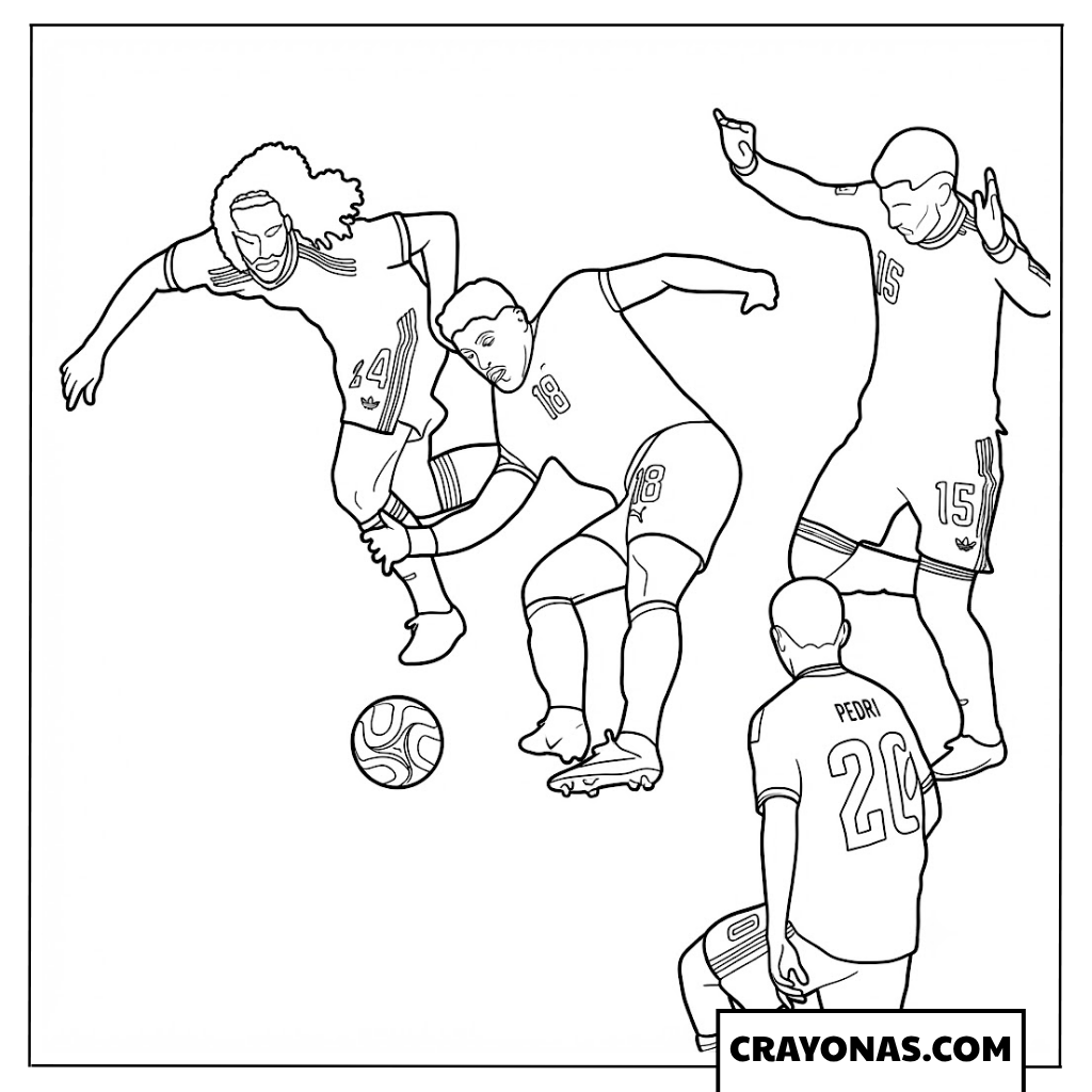 Pedro Neto vs Marc Cucurella Battle Coloring Page
