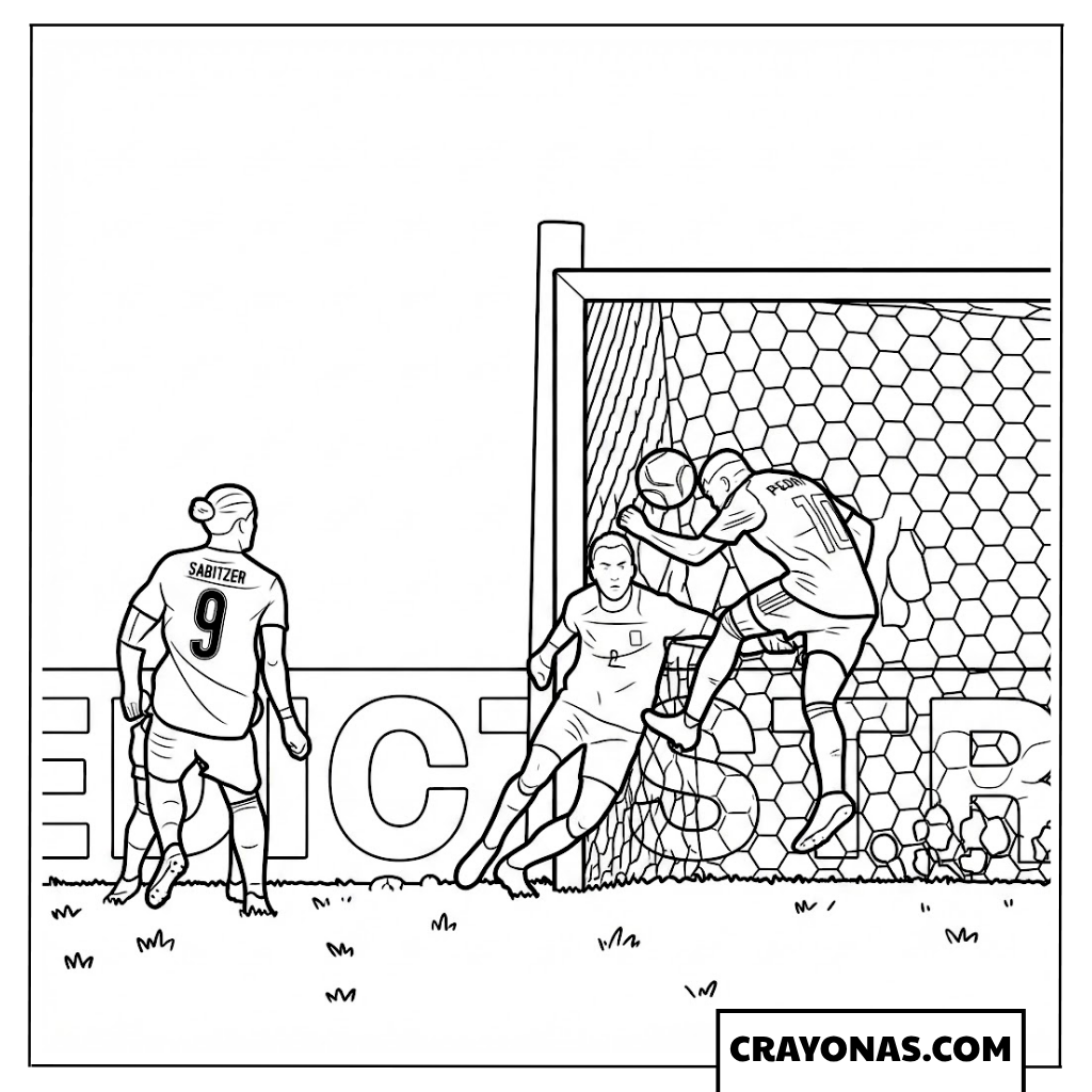Pedro Porro Header Goal Coloring Page