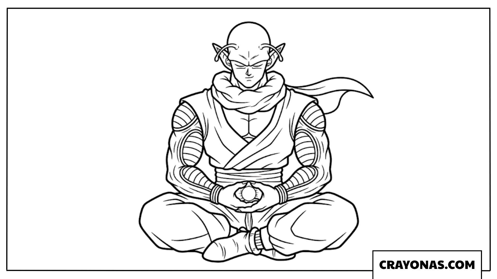 Piccolo Floating and Meditating in Deep Focus Coloring Page