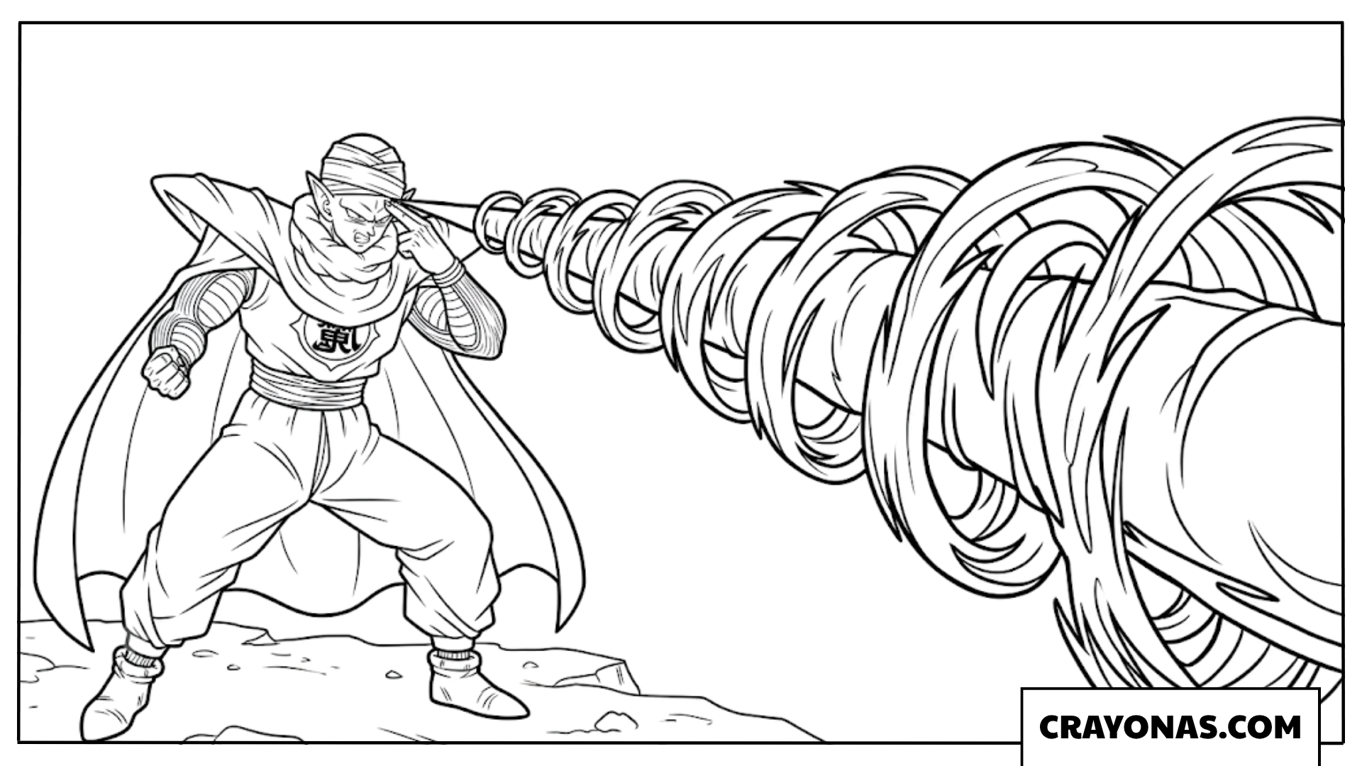 Piccolo Special Beam Cannon Attack Coloring Page