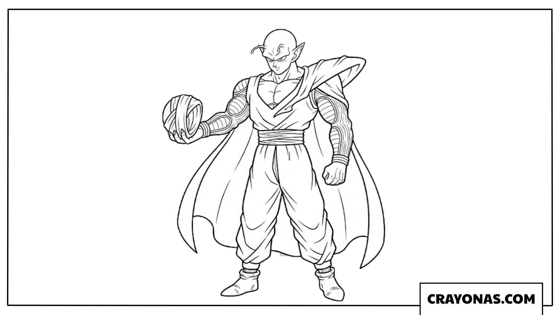 Piccolo Standing with Cape and Turban Coloring Page