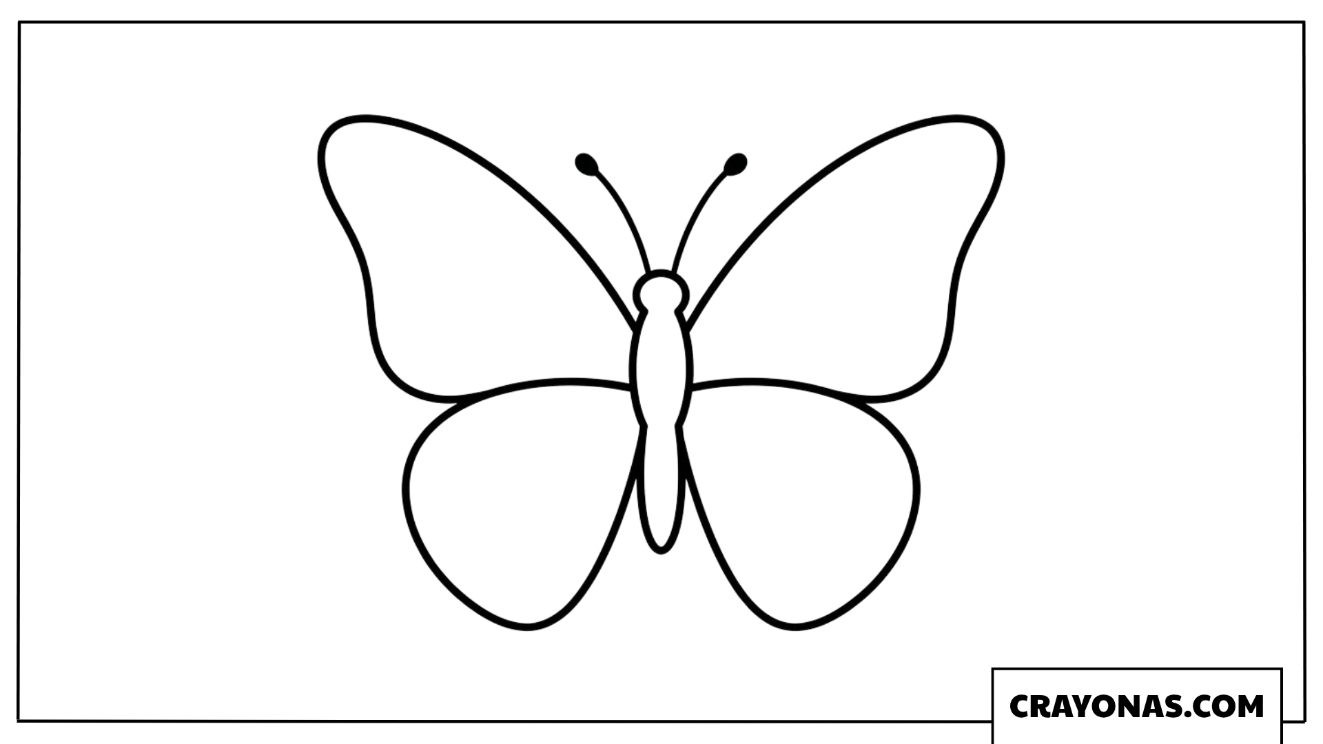Plain Plain Butterfly Template with Smooth Wings Coloring Page