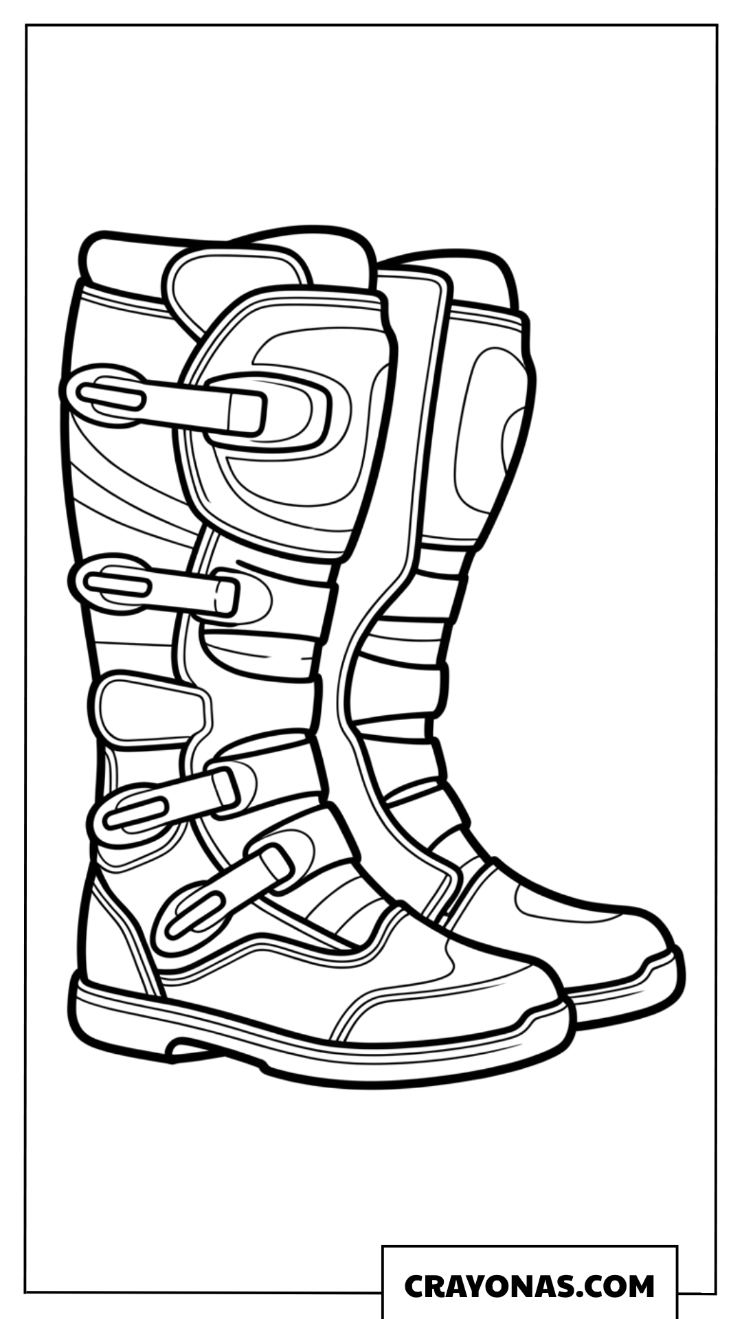 Protective Motocross Riding Boots Coloring Page