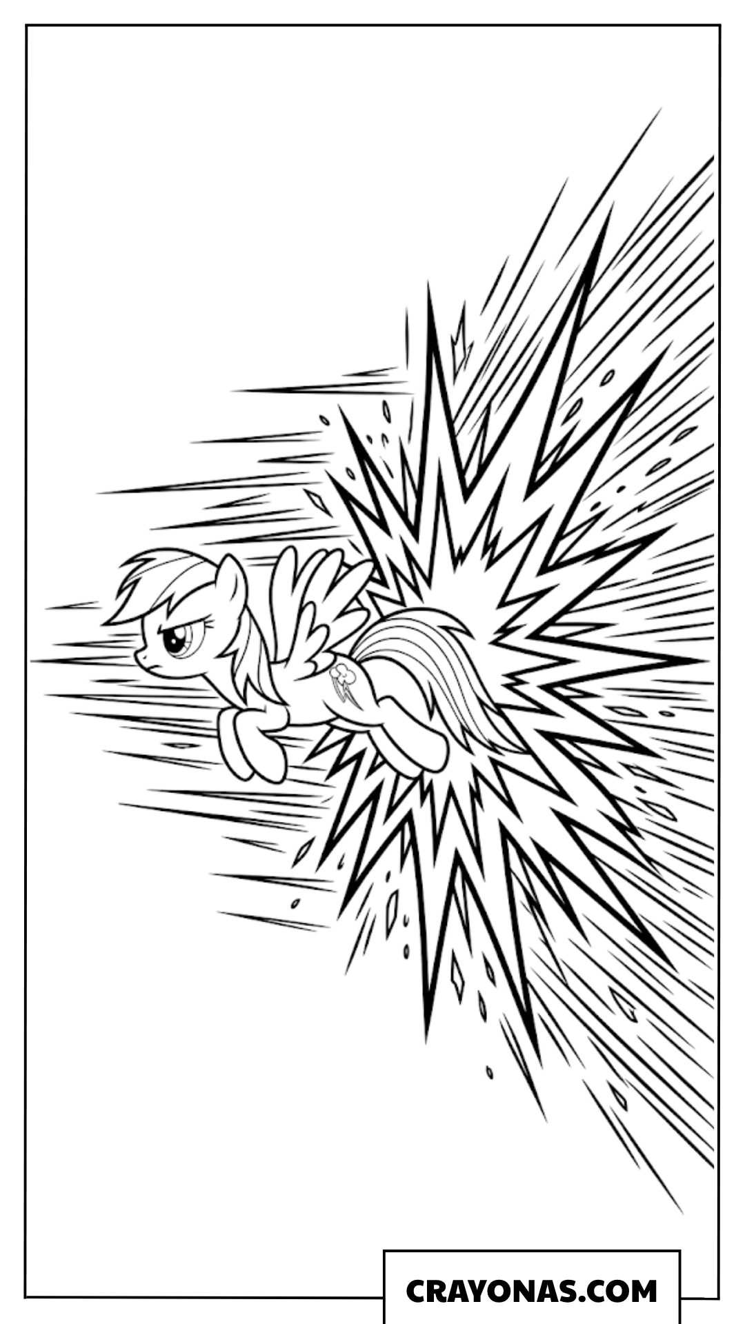 Rainbow Dash Creating Sonic Rainboom Blast My Little Pony Coloring Page