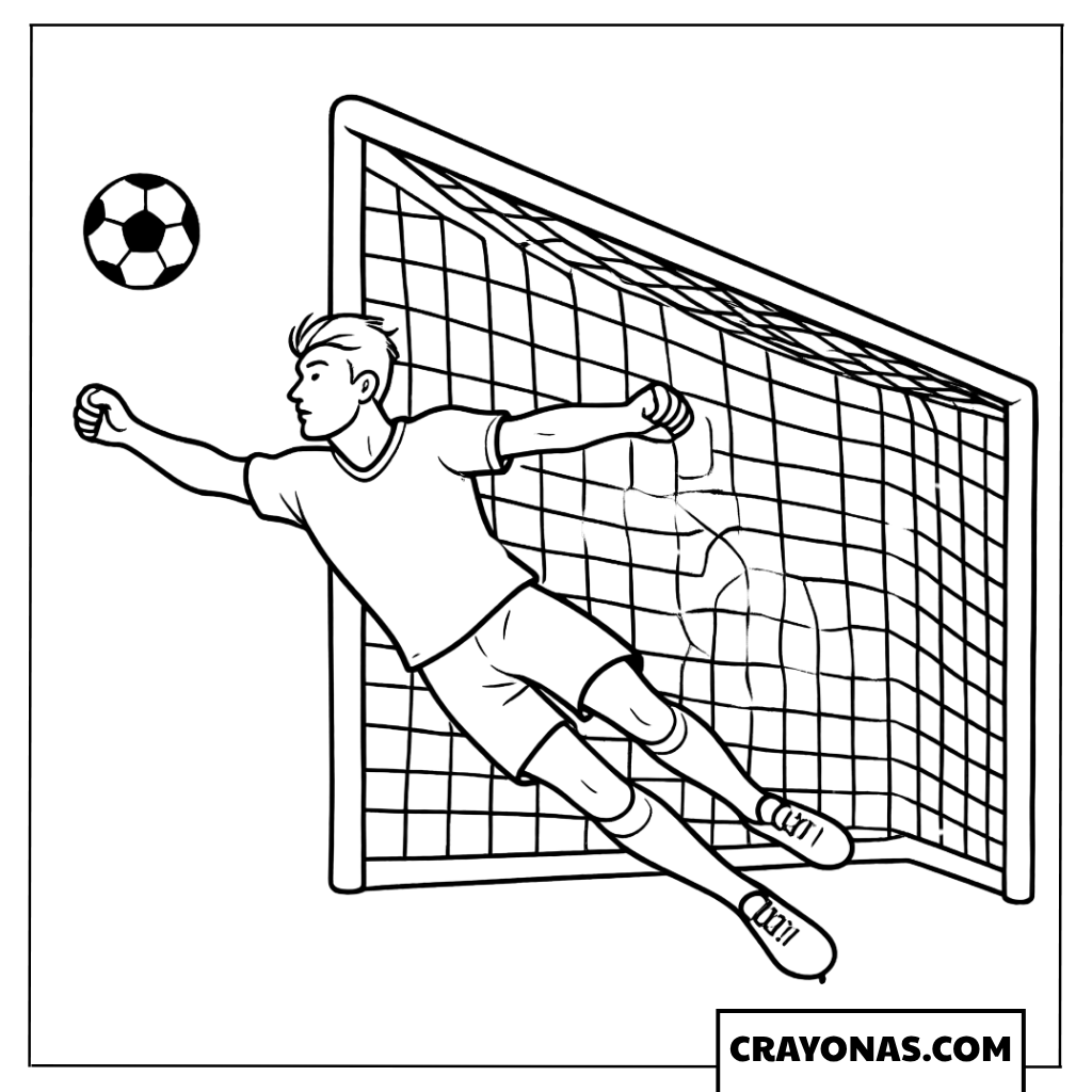 Realistic Soccer Player Scoring Goal Coloring Page