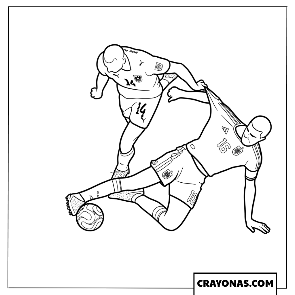 Rodri Tackling Austrian Player Coloring Page