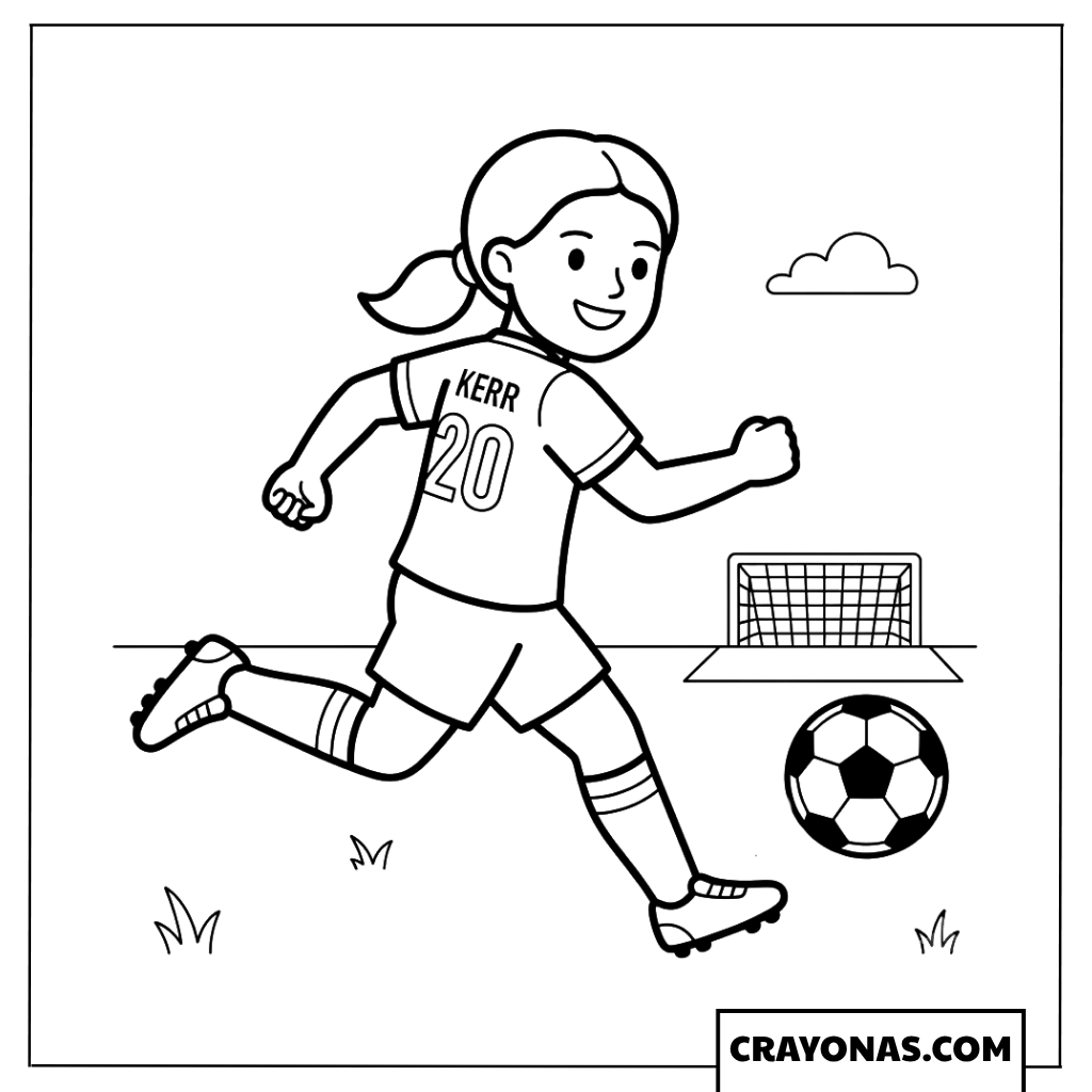 Sam Kerr Soccer Player Coloring Page