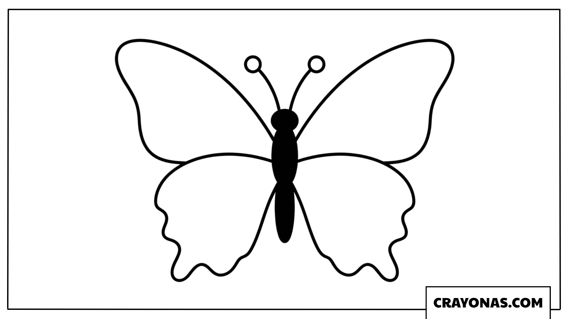Scalloped Wing Edge Butterfly Template Coloring Page