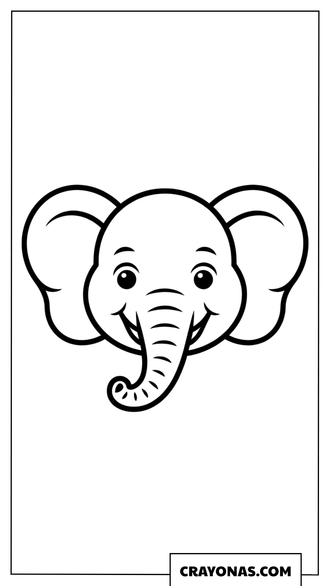 Simple Baby Elephant Face Coloring Page