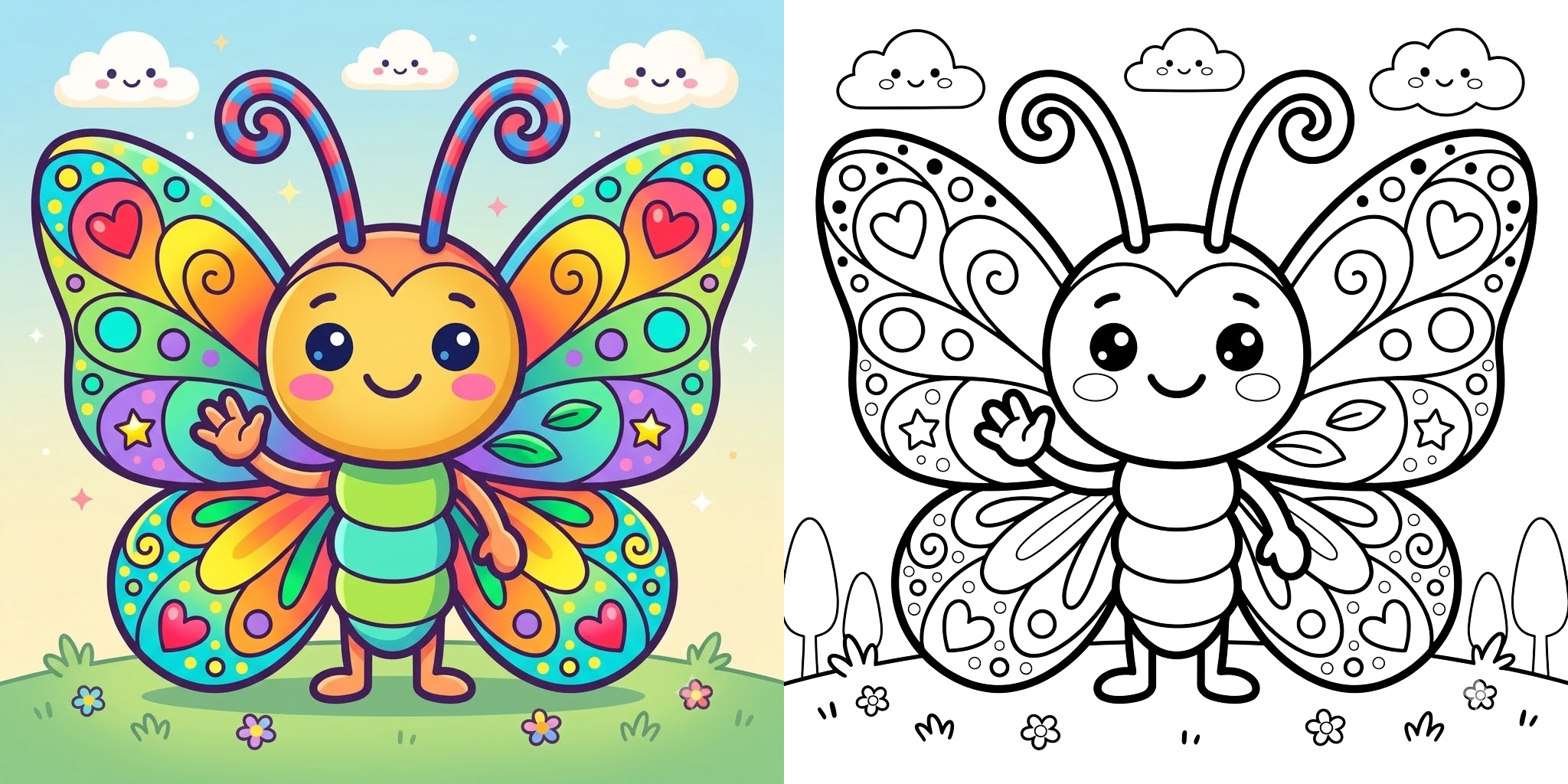 Simple Butterfly Coloring Pages ft - 1