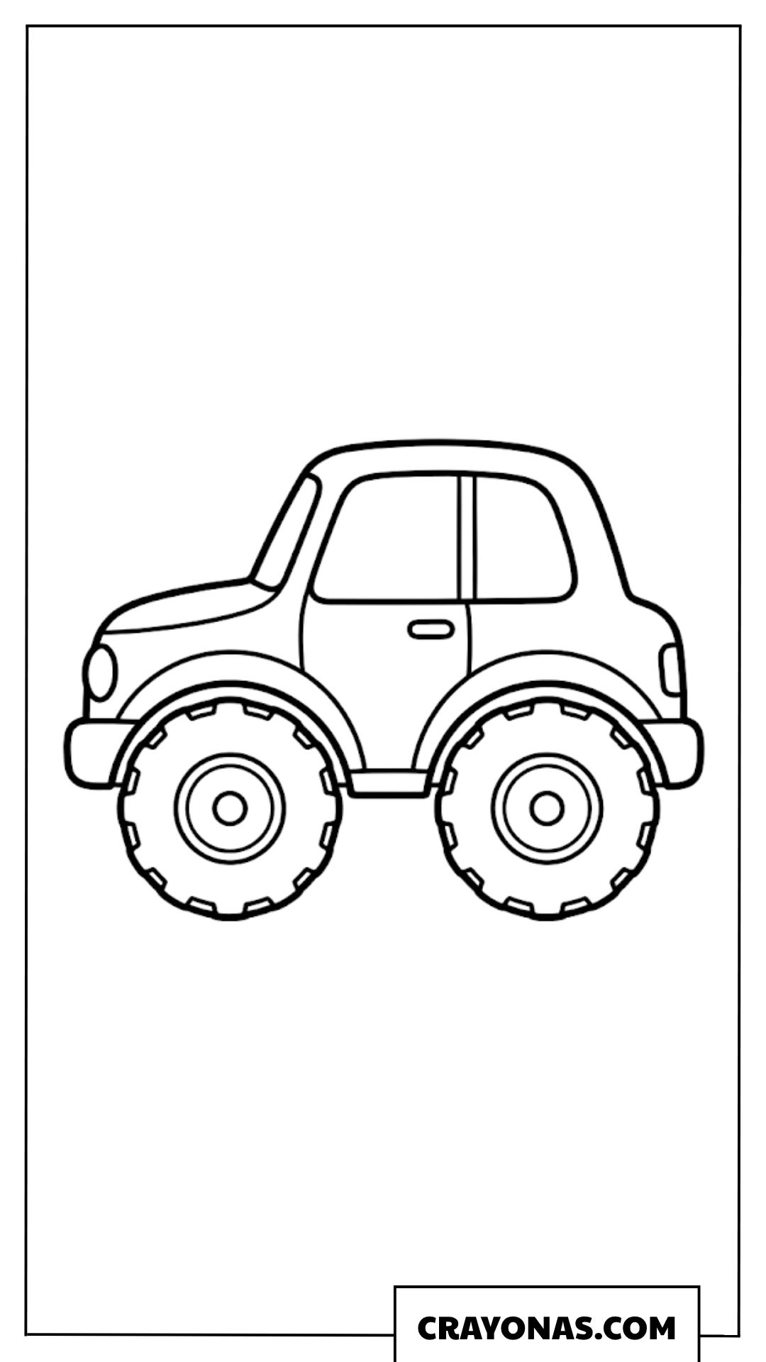 Simple Cartoon Monster Truck for Kids Coloring Page